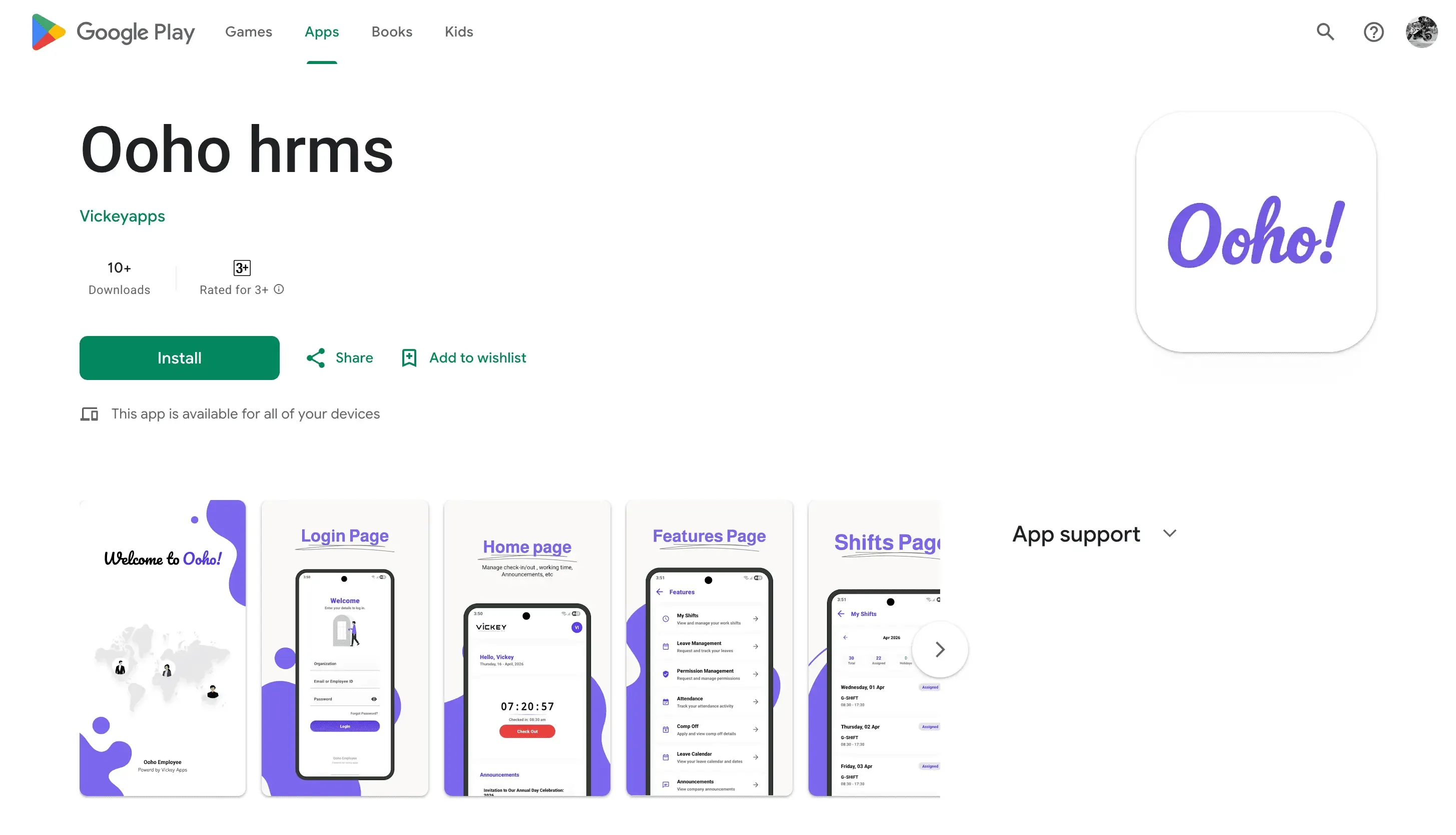 Ooho! HRMS employee self-service app on Google Play Store