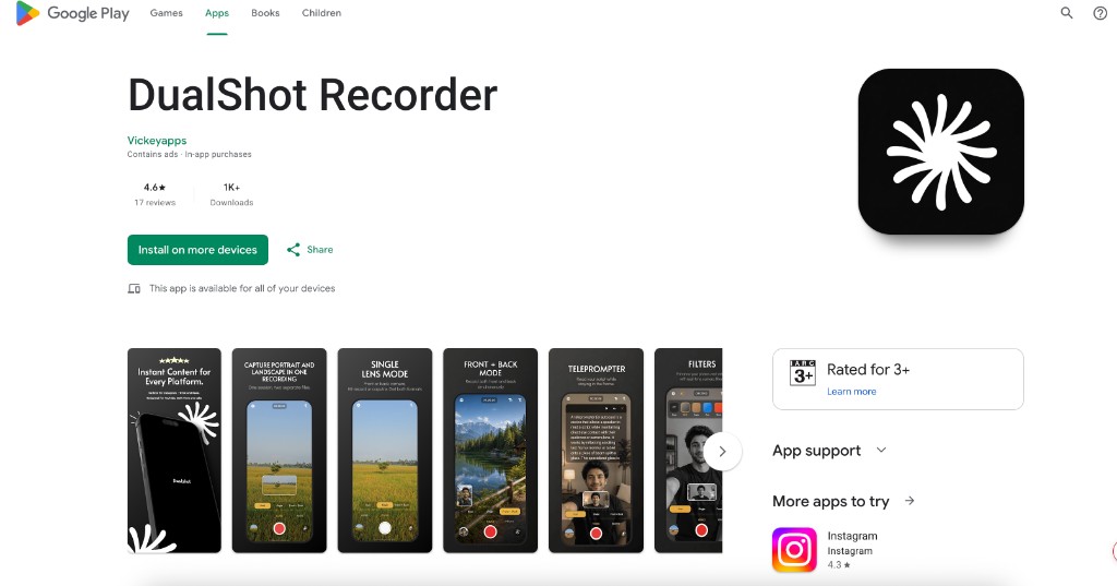 DualShot Recorder app on Google Play
