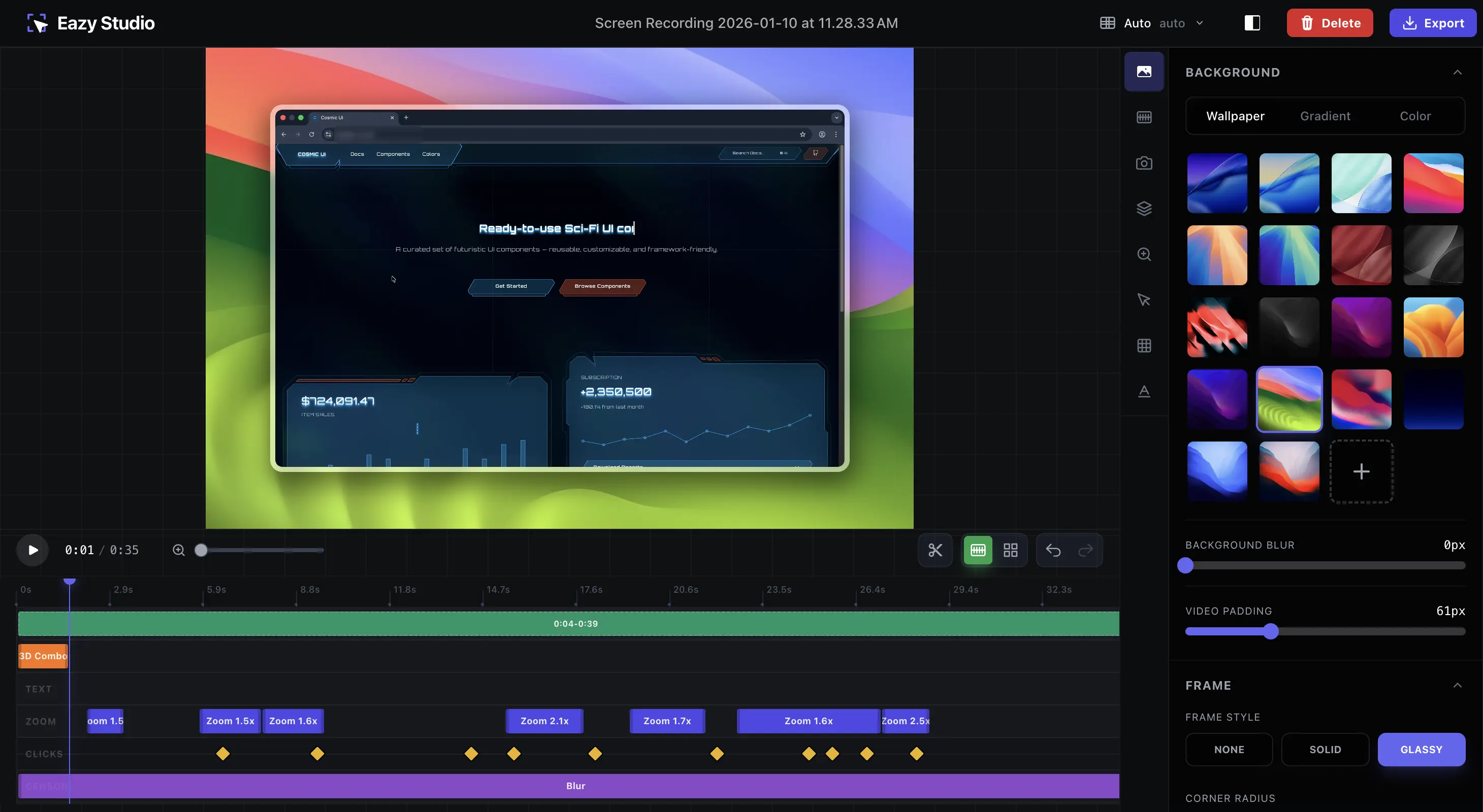 Eazy Studio screen recording editor