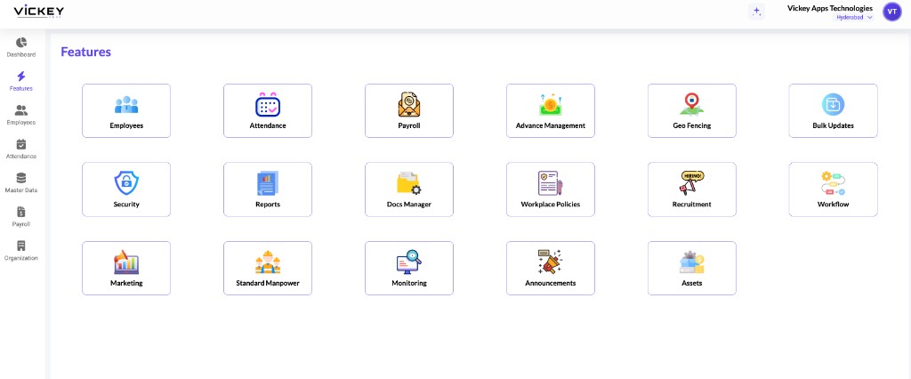 Ooho! HRMS features including recruitment module